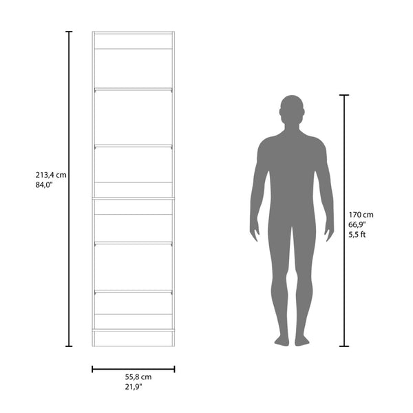 English Elm Maplewood Slim Open Wardrobe with Dual Chrome Rods for Small Bedroom Storage B092P474470