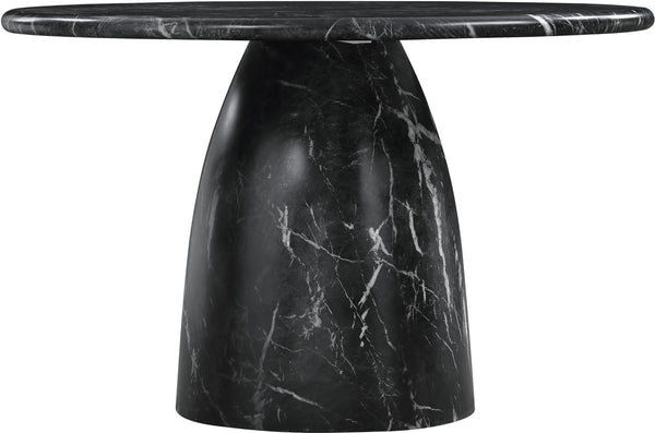 Meridian Furniture Cosenza Concrete Dining Table with Art Deco Style and Marble Finish for Indoor Outdoor Use Black 48.5 inches 701Black-T