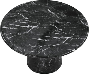Meridian Furniture Cosenza Concrete Dining Table with Art Deco Style and Marble Finish for Indoor Outdoor Use Black 48.5 inches 701Black-T