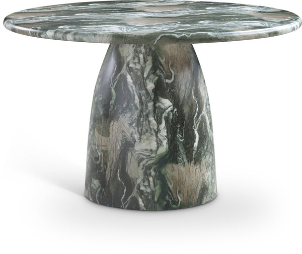 Meridian Furniture Cosenza Concrete Dining Table with Art Deco Style and Marble Finish for Indoor Outdoor Use Green 48.5 inches 701Green-T