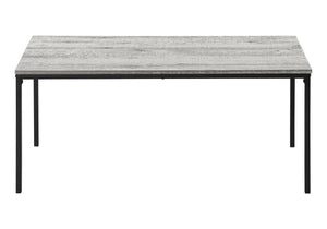 English Elm Table 3-Piece Set with Reclaimed-Look Laminate Tops and Sleek Metal Frame for Modern Living Rooms Grey 48 L x 24 W x 4 H B2710P219976