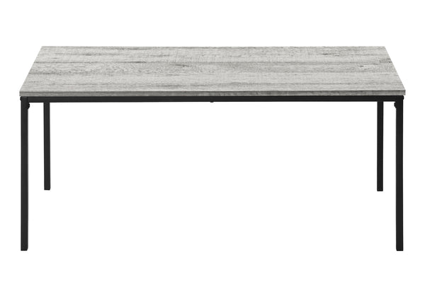 English Elm Table 3-Piece Set with Reclaimed-Look Laminate Tops and Sleek Metal Frame for Modern Living Rooms Grey 48 L x 24 W x 4 H B2710P219976