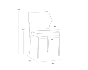 Sunpan James Stackable Dining Chair Set of 2 - Stylish Faux Leather with Unique Backrest Design, Modern Charm City Beige