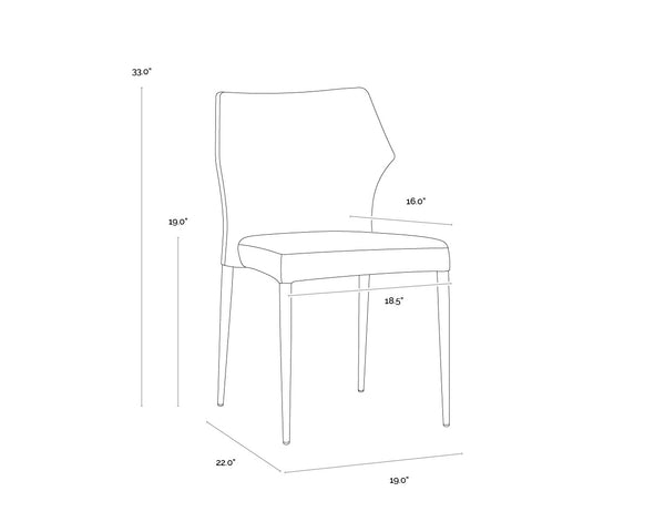 Sunpan James Stackable Dining Chair Set of 2 - Stylish Faux Leather with Unique Backrest Design, Modern Charm City Beige