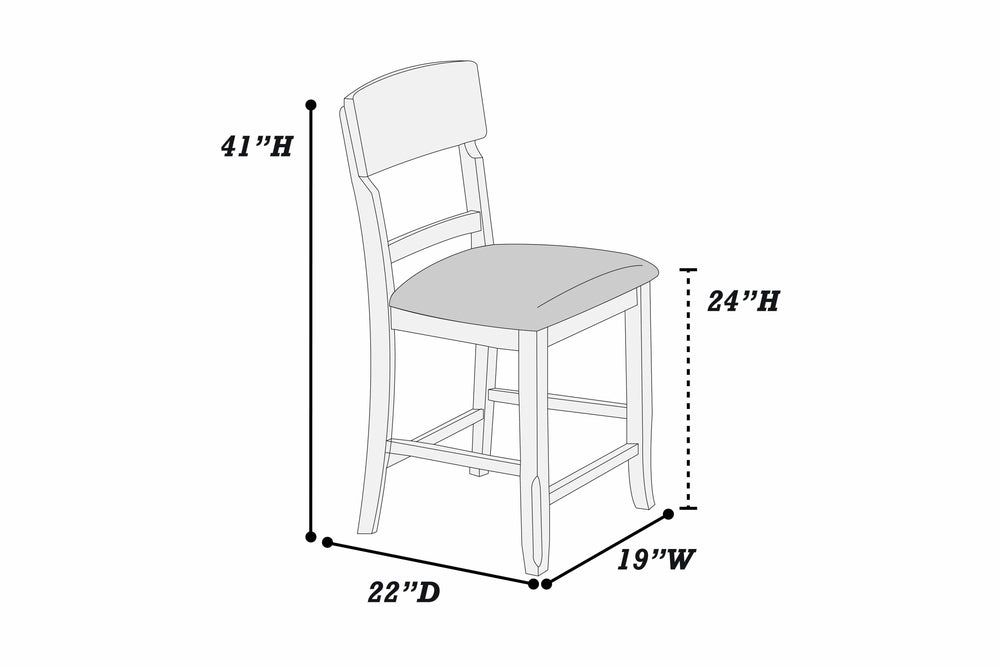 English Elm Contemporary 7-Piece Counter-Height Dining Set With Stylish Storage & 6 Comfortable High Chairs B011S01877