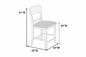 English Elm Contemporary 7-Piece Counter Height Dining Set With Lazy Susan, Storage, And 6 High Chairs For Modern Spaces B011S01878