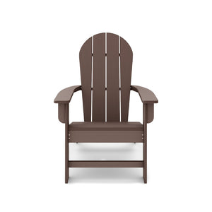 English Elm Adirondack Outdoor Chair Weatherproof Hdpe Fan Back Ergonomic Poolside Patio Lounger Brown B195P198781