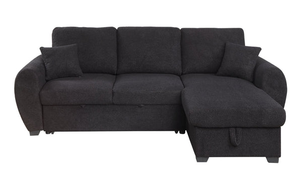 English Elm Vera95"w Teddy Fleece Sleeper Sectional with Reversible Storage Chaise for Living Room B2749S00230