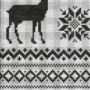 HomeRoots 8' X 10' Abstract Geometric Area Rug in Silver, Black & Ivory - Stain Resistant with UV Protection 702000
