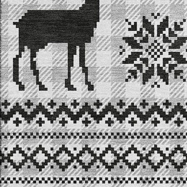 HomeRoots 8' X 10' Abstract Geometric Area Rug in Silver, Black & Ivory - Stain Resistant with UV Protection 702000
