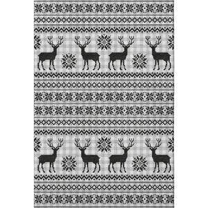 HomeRoots 9' X 12' Silver Black Ivory Abstract Geometric Area Rug - Washable, UV Protected, Stain Resistant & Durable 702001