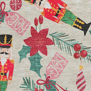 HomeRoots 10' X 14' Washable Area Rug with Bold Beige, Red & Black Geometric Design - UV Protected & Durable 702020