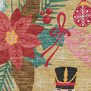 HomeRoots 5' X 8' Washable Abstract Geometric Area Rug in Bold Gold, Red & Black – UV Protected, Durable Design! 702022