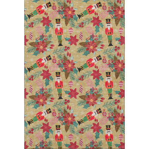 HomeRoots 8' X 10' Bold Gold, Red & Black Abstract Geometric Washable Area Rug with UV Protection & Style 702024