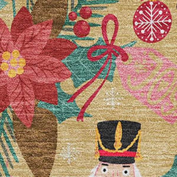 HomeRoots 9' X 12' Bold Gold Red Black Geometric Area Rug - Washable, UV Protected, Stain Resistant Design 702025