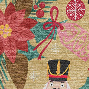 HomeRoots 10' X 14' Bold Gold, Red & Black Abstract Geometric Washable Area Rug with UV Protection and Style 702026