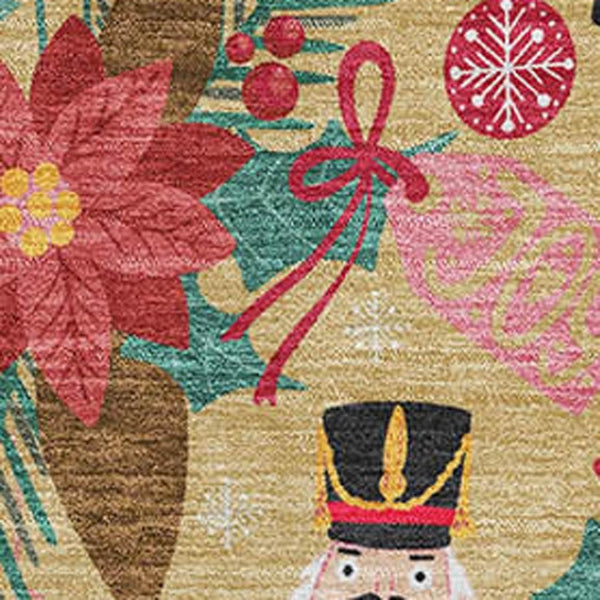 HomeRoots 10' X 14' Bold Gold, Red & Black Abstract Geometric Washable Area Rug with UV Protection and Style 702026