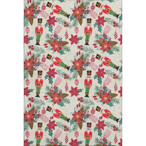 HomeRoots 10' X 14' Ivory Red and Black Abstract Geometric Area Rug - Durable, Washable with UV Protection! 702032