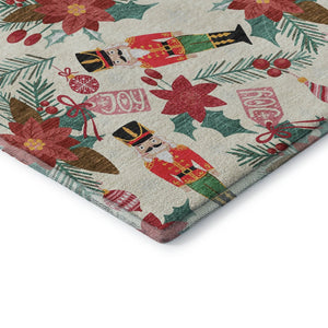 HomeRoots 10' X 14' Ivory Red and Black Abstract Geometric Area Rug - Durable, Washable with UV Protection! 702032