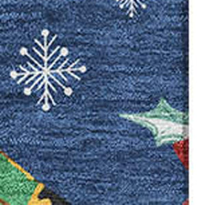 HomeRoots 8' X 10' Abstract Geometric Area Rug in Navy, Red & Black – Washable, UV Protected & Stain Resistant! 702036