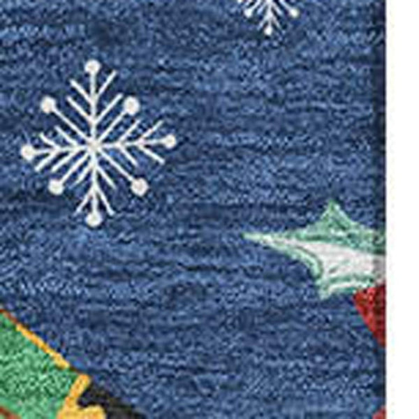 HomeRoots 8' X 10' Abstract Geometric Area Rug in Navy, Red & Black – Washable, UV Protected & Stain Resistant! 702036