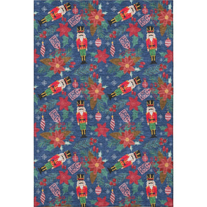 HomeRoots 8' X 10' Abstract Geometric Area Rug in Navy, Red & Black – Washable, UV Protected & Stain Resistant! 702036