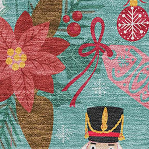 HomeRoots 8' X 10' Bold Teal Red and Black Abstract Geometric Area Rug - Washable, UV-Protected, Kid-Friendly! 702048