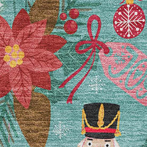 HomeRoots 9' X 12' Modern Teal, Red & Black Abstract Geometric Area Rug – Washable, UV Protected & Durable! 702049