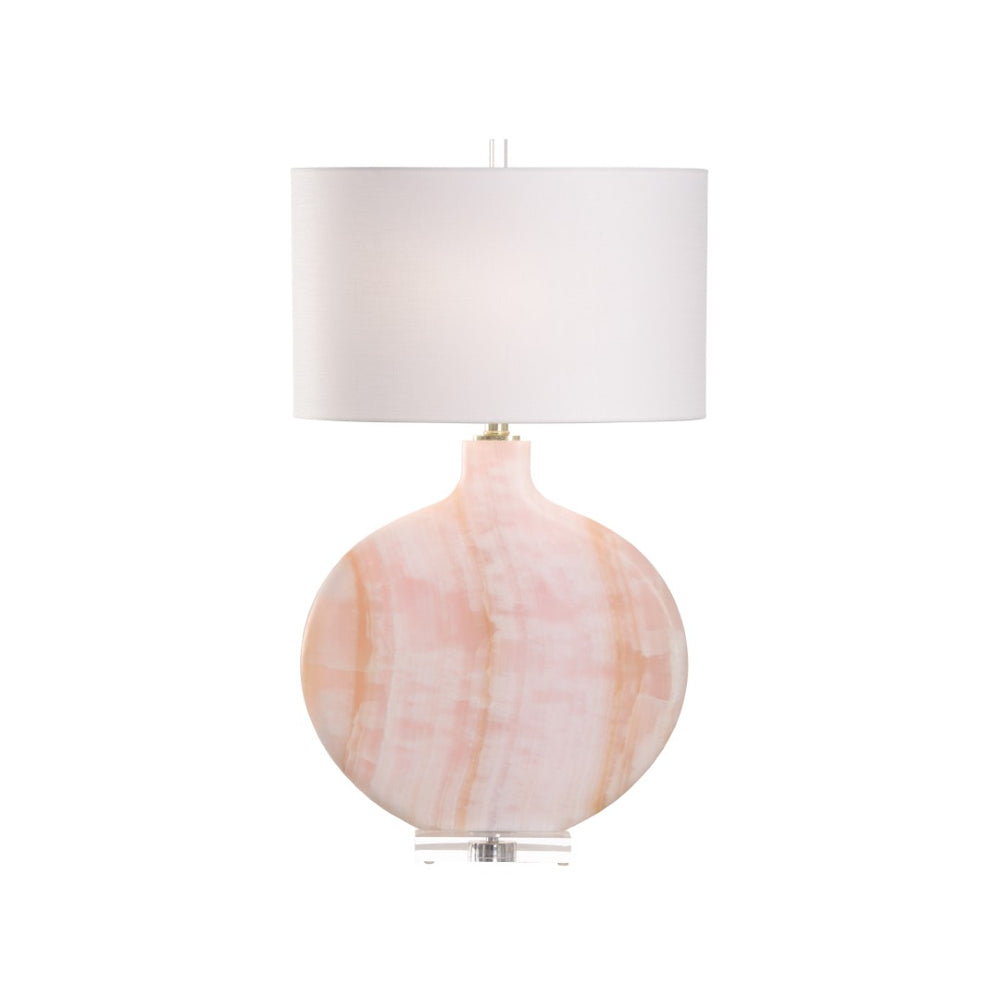 Chelsea House Lizzie Blush Marble Table Lamp With Acrylic Base — 29.5" Sculptural Ceramic Accent For Bedside Decor 70206