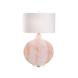 Chelsea House Lizzie Blush Marble Table Lamp With Acrylic Base — 29.5" Sculptural Ceramic Accent For Bedside Decor 70206