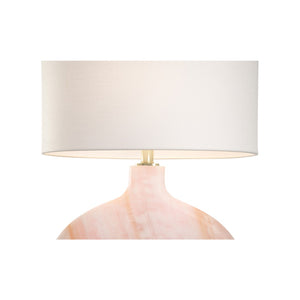 Chelsea House Lizzie Blush Marble Table Lamp With Acrylic Base — 29.5" Sculptural Ceramic Accent For Bedside Decor 70206