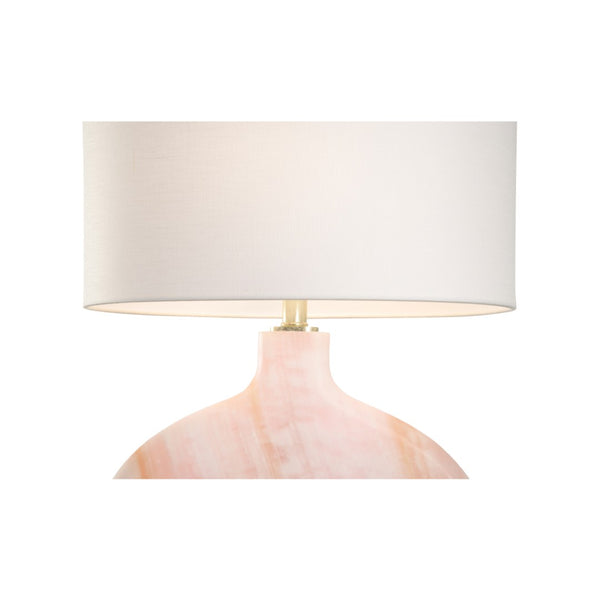 Chelsea House Lizzie Blush Marble Table Lamp With Acrylic Base — 29.5" Sculptural Ceramic Accent For Bedside Decor 70206