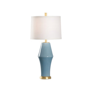 Chelsea House St Michael Lamp Jamie Merida Light Blue Crackle Glaze With Antique Gold Leaf & Brass Accents, 29" 70209