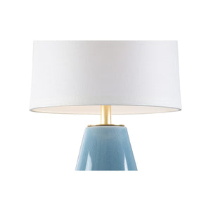 Chelsea House St Michael Lamp Jamie Merida Light Blue Crackle Glaze With Antique Gold Leaf & Brass Accents, 29" 70209