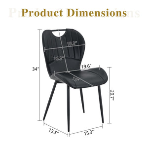 English Elm Set of 4 Olive Fabric Dining Chairs Ergonomic Cushion Black Steel Frame Modern Black W1151P454886