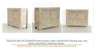 Lilys Three Drawers Xinjiang Cabinet 54X18X42H 7021-S