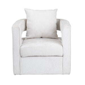 Crestview Collection Contemporary Accent Chair – Chic & Cozy Living Room Furniture With Plush Foam Comfort & Style White Polyester Cvfzr6154