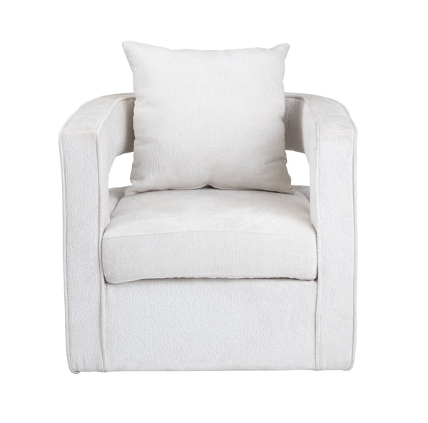 Crestview Collection Contemporary Accent Chair – Chic & Cozy Living Room Furniture With Plush Foam Comfort & Style White Polyester Cvfzr6154