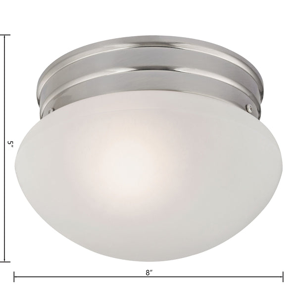 Thomas Lighting Elowen Bubble Dome Flush Mount Brushed Nickel Ceiling Light for Hallways and Bedrooms 7021FM/20