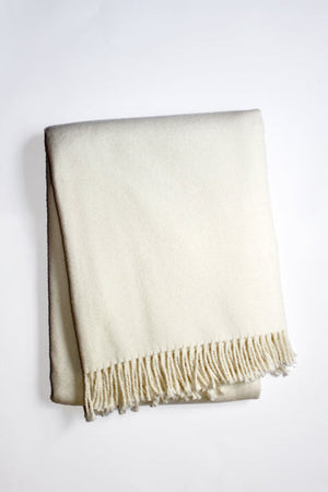 HomeRoots 55" Cream Cotton Blend Plush Throw Blanket with Fringe – Cozy, Stylish Accent for Any Home Decor 702219