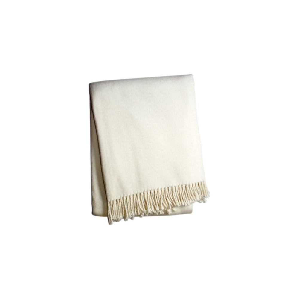 HomeRoots 55" Cream Cotton Blend Plush Throw Blanket with Fringe – Cozy, Stylish Accent for Any Home Decor 702219