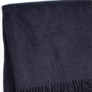 HomeRoots 55" Navy Blue Plush Throw Blanket – Luxurious Cotton Blend with Fringe for Cozy Elegance & Comfort 702220