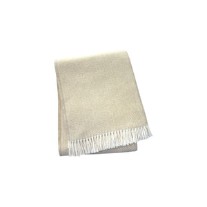 HomeRoots 55" Luxurious Herringbone Throw Blanket - Soft Cotton Blend with Fringe, Perfect for Cozy Living Spaces 702221