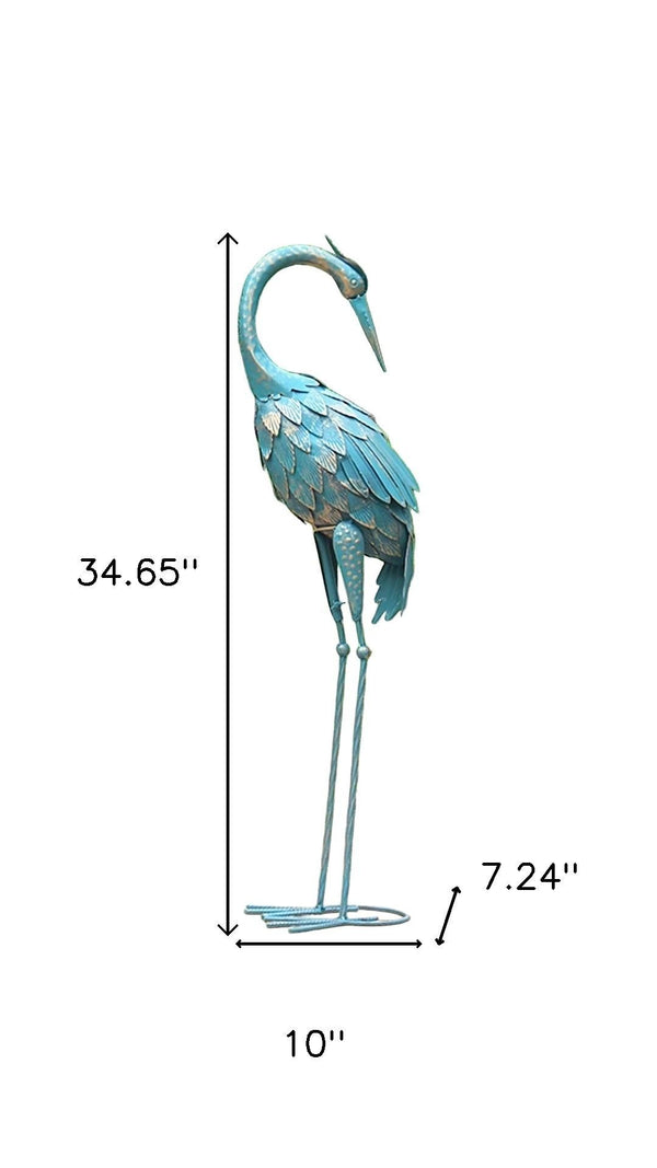 HomeRoots 35" Hand-Painted Light Orange Metal Figurine – Elegant Art Piece for Home Décor & Gifting Ideas! 702226