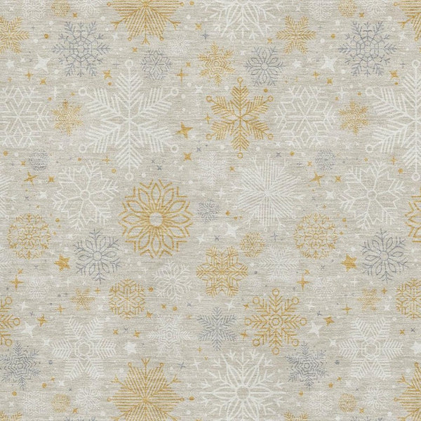HomeRoots 10' X 14' Modern Beige Gold Gray Abstract Geometric Area Rug - Washable, UV Protected, Durable Design 702256