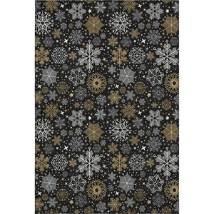 HomeRoots 5' X 8' Black Gold Ivory Abstract Geometric Area Rug - Washable, UV Protected, Durable & Stylish! 702258