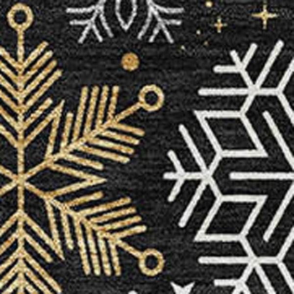 HomeRoots 5' X 8' Black Gold Ivory Abstract Geometric Area Rug - Washable, UV Protected, Durable & Stylish! 702258