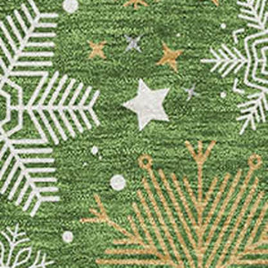 HomeRoots 5' X 8' Stylish Green, Ivory & Gold Abstract Geometric Area Rug - Washable, UV Protected & Non-Slip 702264