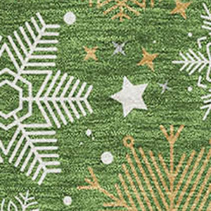 HomeRoots 9' X 12' Stylish Green Ivory Gold Abstract Geometric Washable Area Rug with UV Protection & Durability 702267