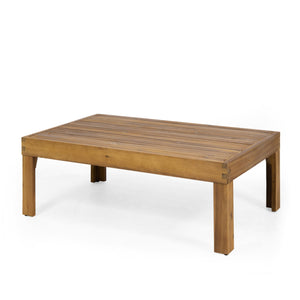 English Elm Christopher Knight Home® - Outdoor 4-Piece Acacia Wood Chat Set With Wicker Accents, Water-Resistant Cushions & Teak Finish 68942.00BGE-2_70141.00BGE